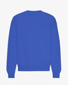 Pull à col rond oversize en coton bio - Bleu saphir