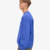 Pull à col rond oversize en coton bio - Bleu saphir