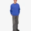 Pull à col rond oversize en coton bio - Bleu saphir