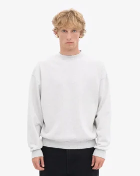 Pull à col rond oversize en coton bio – Snow Melange