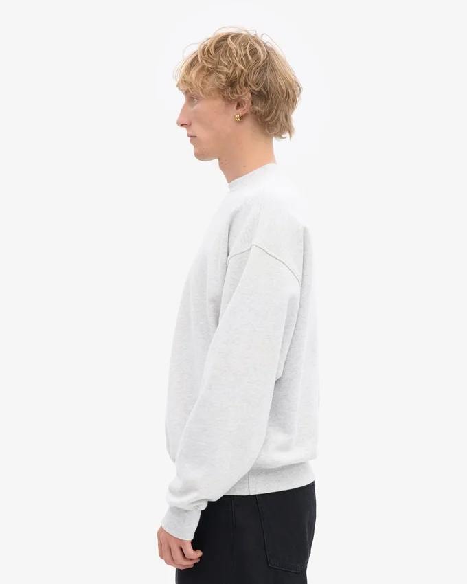 Pull à col rond oversize en coton bio - Snow Melange