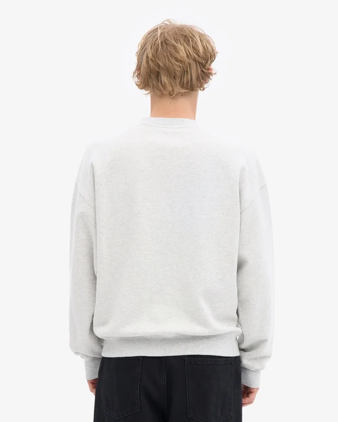 Pull à col rond oversize en coton bio - Snow Melange