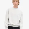 Pull à col rond oversize en coton bio - Snow Melange