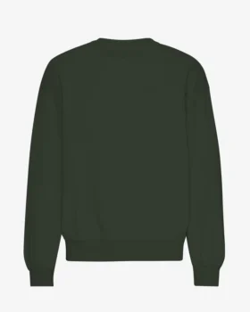 Pull à col rond oversize en coton bio - Vert chasseur