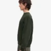 Pull à col rond oversize en coton bio - Vert chasseur