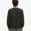 Pull à col rond oversize en coton bio - Vert chasseur