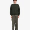 Pull à col rond oversize en coton bio - Vert chasseur