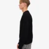 Pull à col rond oversize en laine mérinos - Noir intense