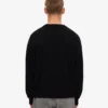 Pull à col rond oversize en laine mérinos - Noir intense