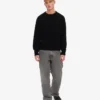 Pull à col rond oversize en laine mérinos - Noir intense