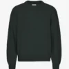 Pull à col rond oversize en laine mérinos - Vert chasseur