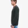 Pull à col rond oversize en laine mérinos - Vert chasseur