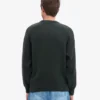 Pull à col rond oversize en laine mérinos - Vert chasseur