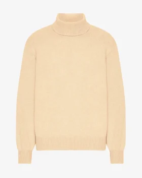 Pull à col roulé en laine mérinos - Jaune pâle