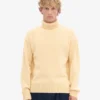 Pull à col roulé en laine mérinos - Jaune pâle
