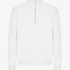 Pull col zippé 1/4 en coton bio - Blanc optique