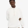 Pull col zippé 1/4 en coton bio - Blanc optique