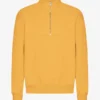 Pull col zippé 1/4 en coton bio - Jaune brûlé