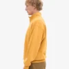 Pull col zippé 1/4 en coton bio - Jaune brûlé