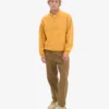 Pull col zippé 1/4 en coton bio - Jaune brûlé