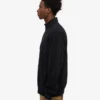 Pull col zippé 1/4 en coton bio - Noir intense