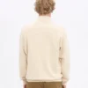 Pull col zippé bio - Blanc ivoire