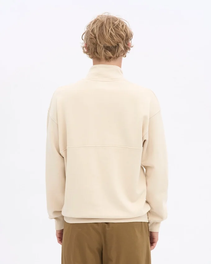 Pull col zippé bio - Blanc ivoire