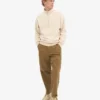 Pull col zippé bio - Blanc ivoire