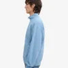 Pull col zippé bio - Bleu bord de mer