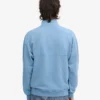 Pull col zippé bio - Bleu bord de mer