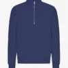 Pull col zippé bio - Bleu marine