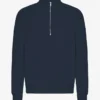 Pull col zippé bio - Bleu marine