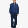 Pull col zippé bio - Bleu marine