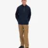 Pull col zippé bio - Bleu marine