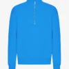 Pull col zippé bio - Bleu Pacifique