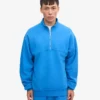 Pull col zippé bio - Bleu Pacifique