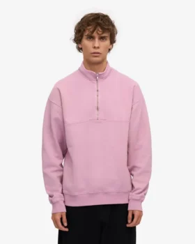Pull col zippé bio – Fleur de cerisier