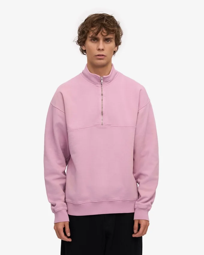 Pull col zippé bio - Fleur de cerisier