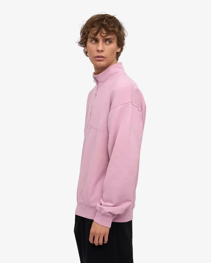 Pull col zippé bio - Fleur de cerisier