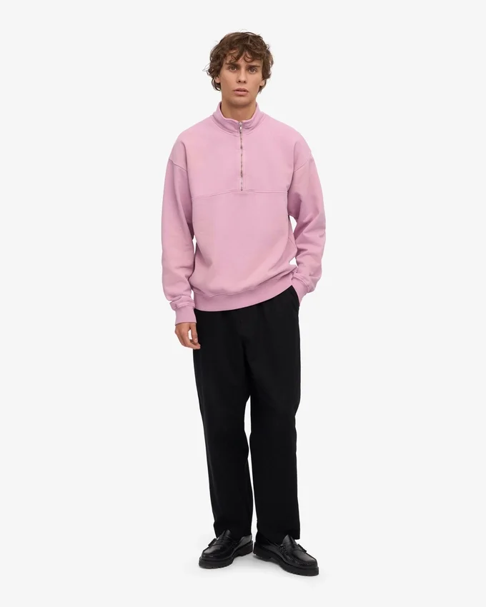 Pull col zippé bio - Fleur de cerisier