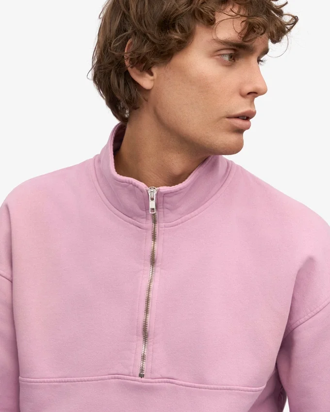 Pull col zippé bio - Fleur de cerisier