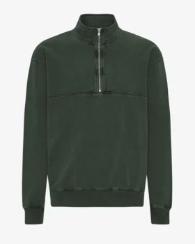 Pull col zippé bio - Forêt de minuit