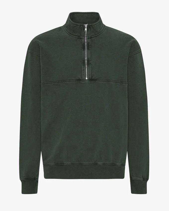 Pull col zippé bio - Forêt de minuit