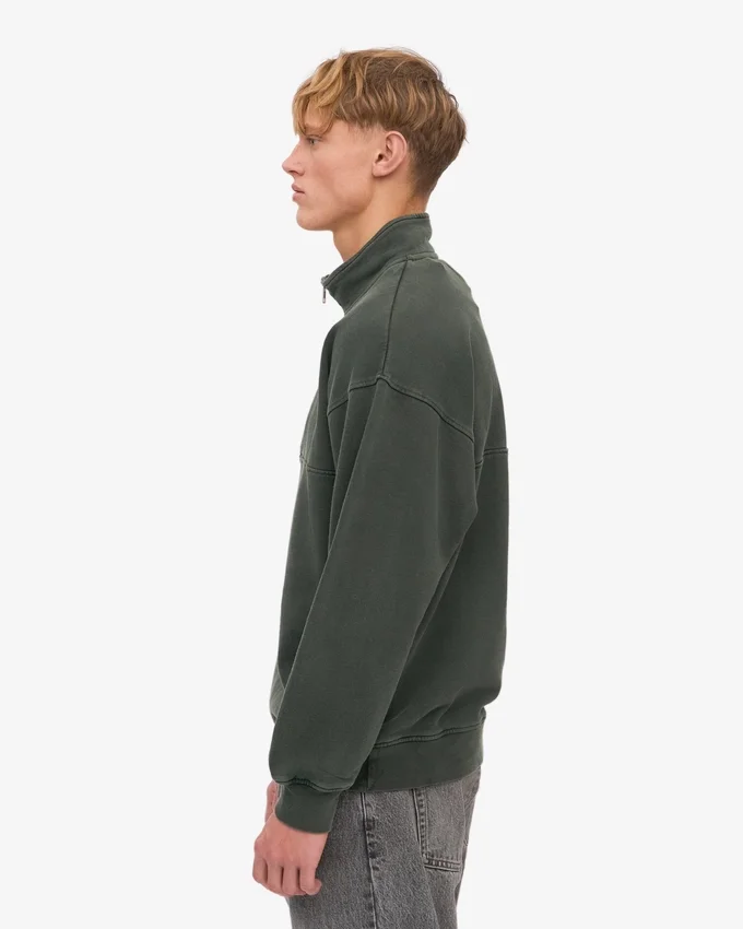 Pull col zippé bio - Forêt de minuit