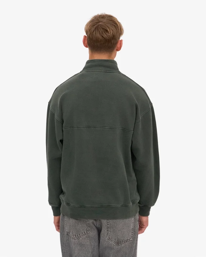 Pull col zippé bio - Forêt de minuit