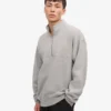 Pull col zippé bio - Gris chiné