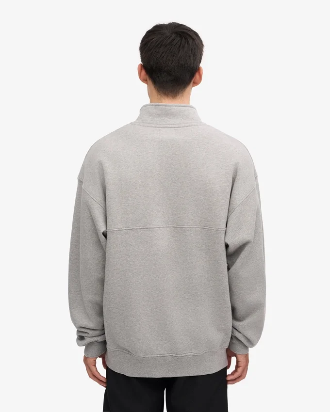 Pull col zippé bio - Gris chiné