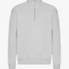 Pull col zippé bio - Gris délavé