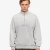 Pull col zippé bio - Gris délavé