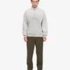 Pull col zippé bio - Gris délavé